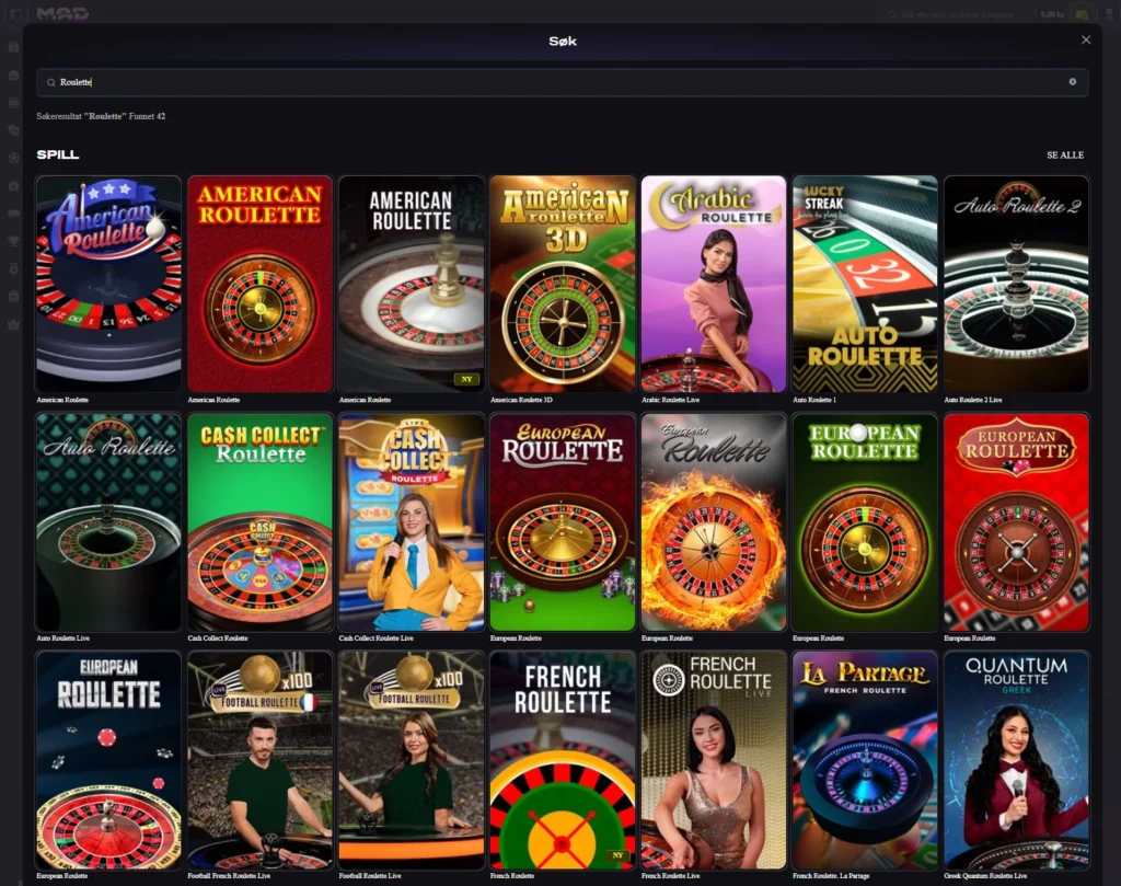 Mad Casino-omtale – skjermbilde fra nettsiden